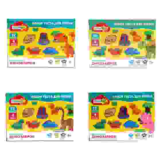 Набор теста для лепки, формочки в виде Динозавров, 12пр., PP/ABS, 19х4,8х13см, 4 дизайна ХОББИХИТ