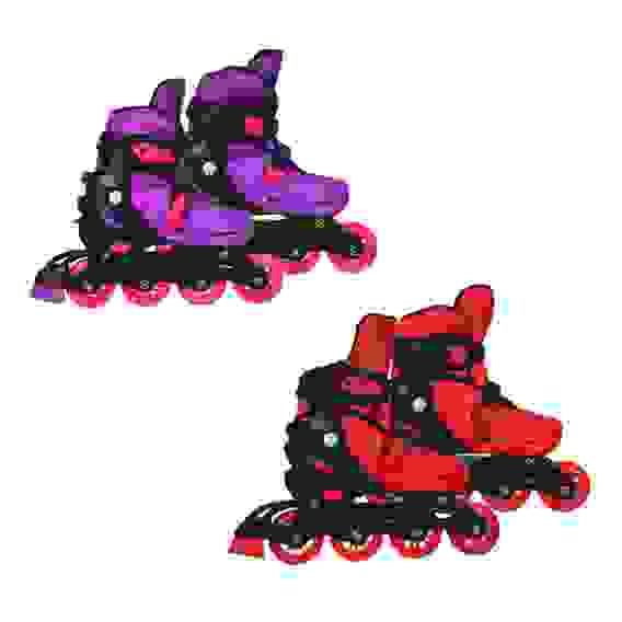 Акция! Коньки роликовые M:35-38, раздвижные, 4 колеса ПВХ, пластик, 2 цвета SILAPRO