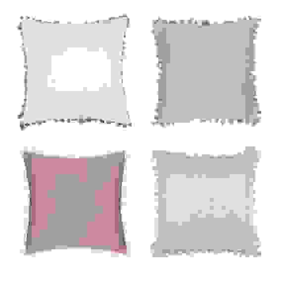 Чехол для подушки с кисточками 40х40см, 100% хлопок, 4 цвета PROVANCE