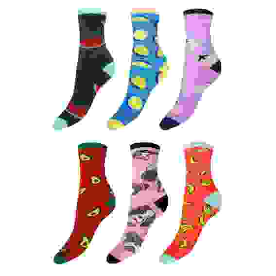 Носки женские, р.23-25, 85% хлопок, 10% полиэстер, 5% спандекс, 6 диз, НС22-17