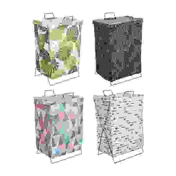 Корзина для белья, текстиль, складной метал.каркас, 36х28х55см, 4 дизайна VETTA Барселона