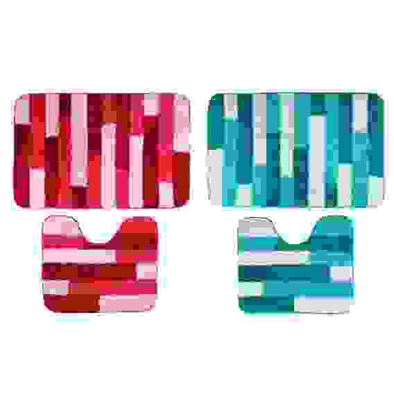 Набор ковров для ванной &quot;Полоска&quot;, 50х75см + 40х50см, микрофибра, 2 дизайна VETTA