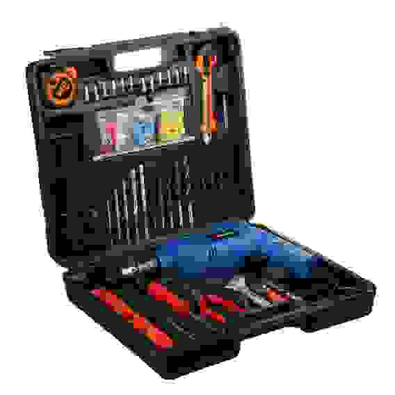 Акция! Набор инстр \"Домашний Мастер\" Дрель Ударная 500Вт,набор,кейс 65 предметов для ремонта РОКОТ