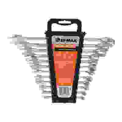 Набор ключей рожково-накидных, 12 предм., 6-22мм, матовые CRV, пластик холдер Ермак