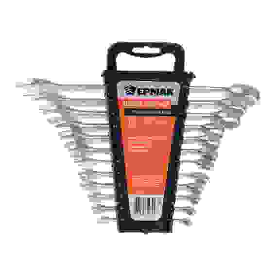 Набор ключей рожково-накидных, 12 предм., 6-22мм, матовые CRV, пластик холдер Ермак