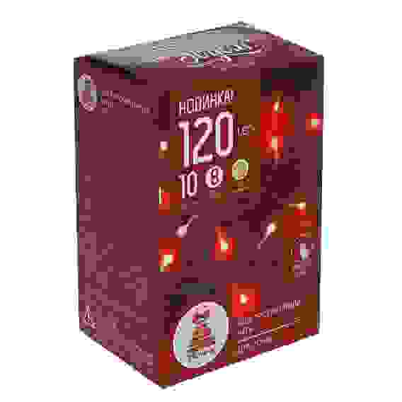 Гирлянда эл. вьюн 10м, 120LED, цветной диод, шампань, 8 реж., ПВХ прозрачный, 220В СНОУ БУМ