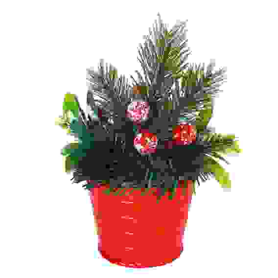 Композиция декоративная, 8х19 см, пластик, цвет красный СНОУ БУМ