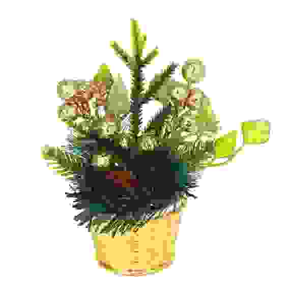 Композиция декоративная, 8х19 см, пластик, цвет золото СНОУ БУМ