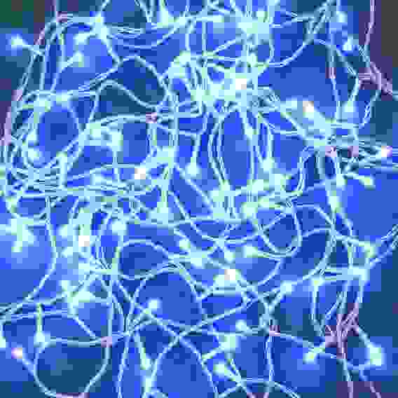 Гирлянда эл. вьюн 10м, 120LED, цветной диод, синий, 8 реж., ПВХ прозрачный, 220В СНОУ БУМ