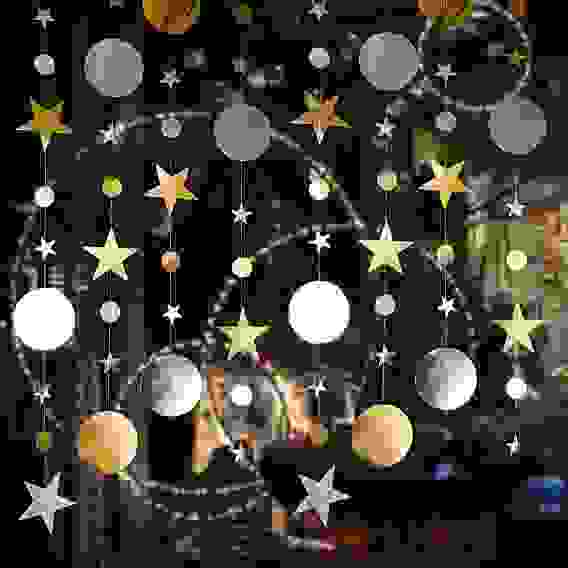 Растяжка-гирлянда со звёздами, бумага, 4 м СНОУ БУМ