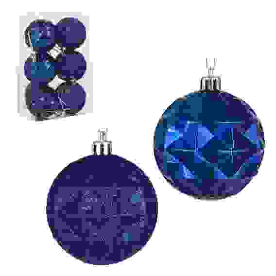 Набор формовых шаров 6шт 6см, синий, пластик СНОУ БУМ