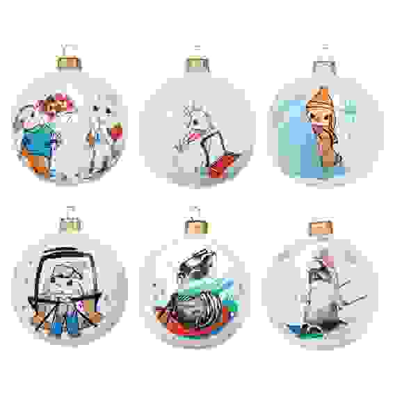 Шар ручной работы \"Зайчики\", 85 мм, стекло СНОУ БУМ