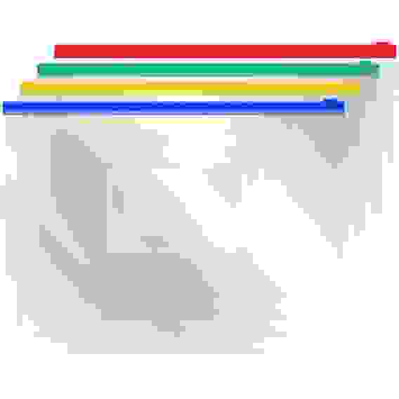 Папка-конверт на молнии OfficeSpace, А5, 120мкм, прозрачная