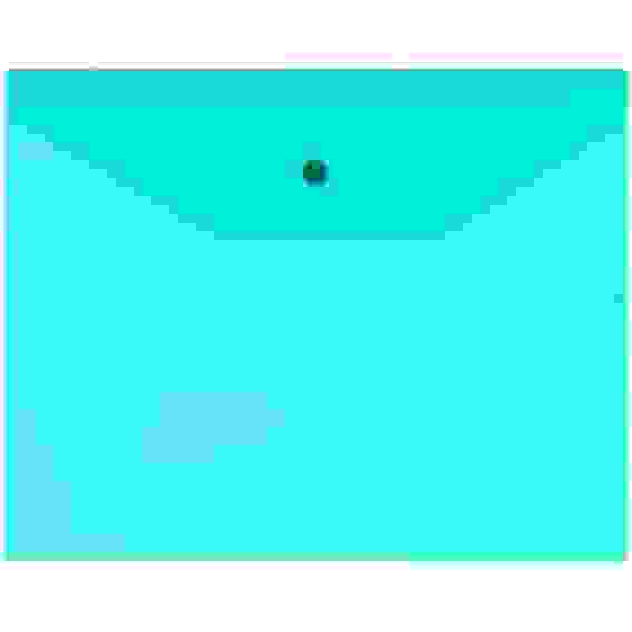 Папка-конверт на кнопке OfficeSpace А5 (190*240мм), 120мкм, полупрозрачная, зеленая