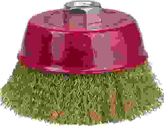 Щетка для УШМ 100мм чашка М14 витая стальная латун. проволока 0,3мм STAYER ″PROFESSIONAL″