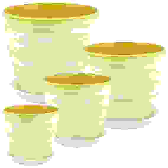 Горшок Бутон 3,8л 18см бел/золото Сады Аурики