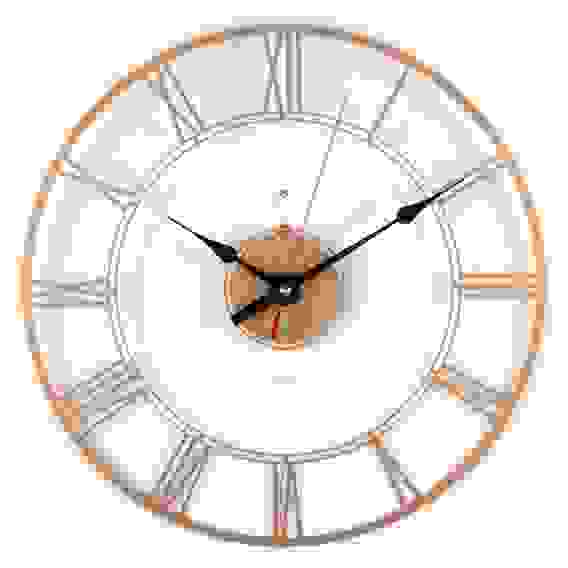 Часы настенные прозрачные d-39 см, открытая стрелка &quot;Римские цифры&quot; 4041-001Gld