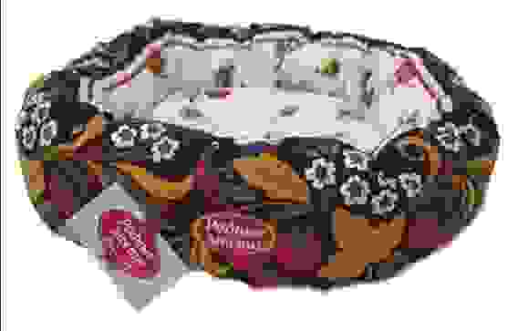 Лежак для животных ватрушка РОДНЫЕ МЕСТА Хохлома 50x50x15 см