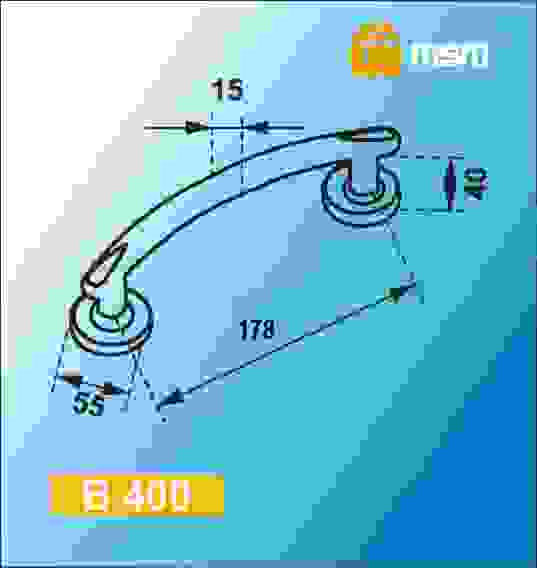 Ручка скоба B400 AВ/CP (Бронза/Хром)