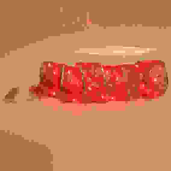 Гирлянда для дома ЛЕНТА ДЕКОРАТИВНАЯ "Морозные снежинки" 2м 6см 20LED (на батарейках) красный