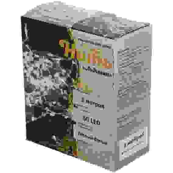 Гирлянда для дома НИТЬ \"Льдинка\" 5 м 50 ламп LED, 8 реж,IP-20, Теплый белый