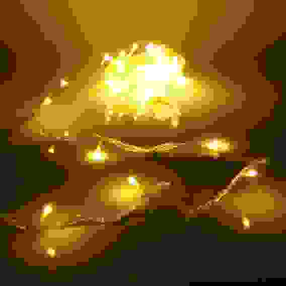 Гирлянда для дома \"Bright light\" 9,5м 100 ламп LED прозрач.пров.,8 реж, IP-20, Теплый белый (возможн