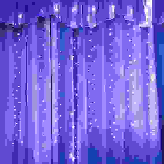 Гирлянда для дома ЗАНАВЕС "Бриллиант" ш3* в3 м 300 ламп LED, 8 реж, с подвесами и пультом д/у, IP-40