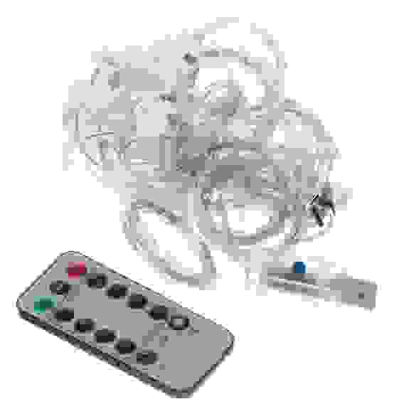 Гирлянда для дома ЗАНАВЕС "Бриллиант" ш3* в3 м 300 ламп LED, 8 реж, с подвесами и пультом д/у, IP-40