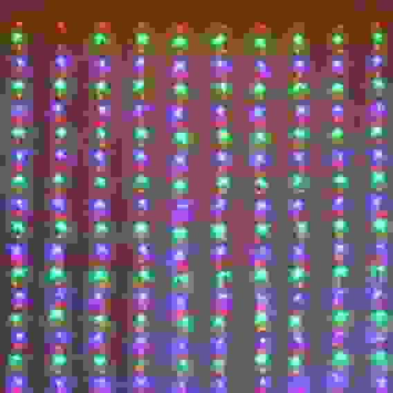 Гирлянда для улицы ЗАНАВЕС &quot;Водопад&quot; ш3,0* в2,0 м 480 ламп LED, прозр.пров, 6 реж, IP-54, Мультицвет