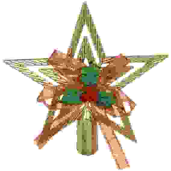 Звезда на ёлку &quot;Классика&quot; с бантом 9,5 см, Золото