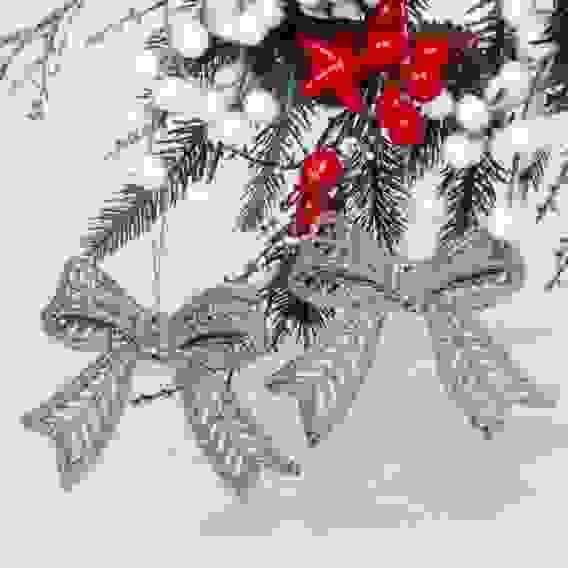 Подвески в блёсках \&quot;Сказочные бантики\&quot; 9*11 см (набор 2 шт), Шампань