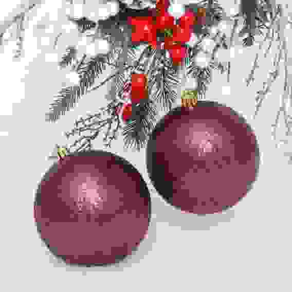 Новогодние шары 10 см (набор 2 шт) \"Глиттер\", шоколад