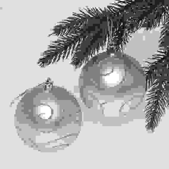 Новогодние шары 8 см (набор 2 шт) \"Снежные узоры\", Серебро