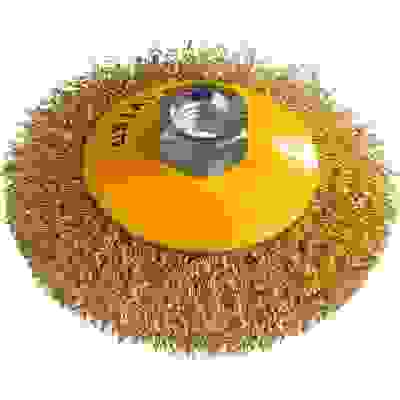 Щетка для УШМ 100мм коническая М14 витая стальная латун. проволока 0,3мм STAYER ″PROFESSIONAL