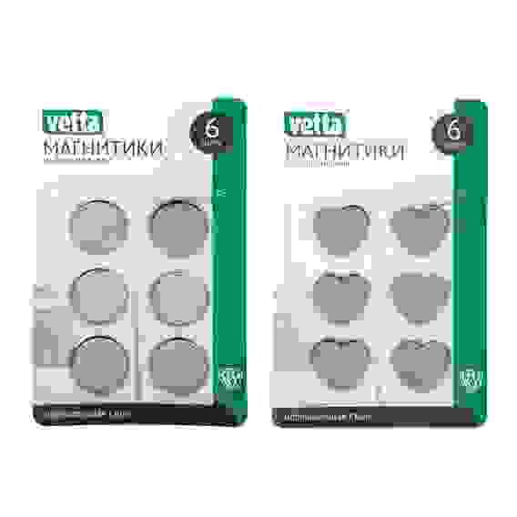 Магнитики на холодильник, 2,5см, нерж. сталь 430 + 3мм магнит, 2 дизайна VETTA