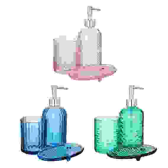 Набор для ванной 3 пр. \&quot;Стихия\&quot;, стекло, 3 дизайна BY