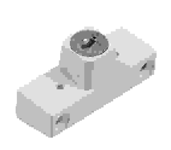 Замок блокиратор с цилиндром и 2 ключами белый