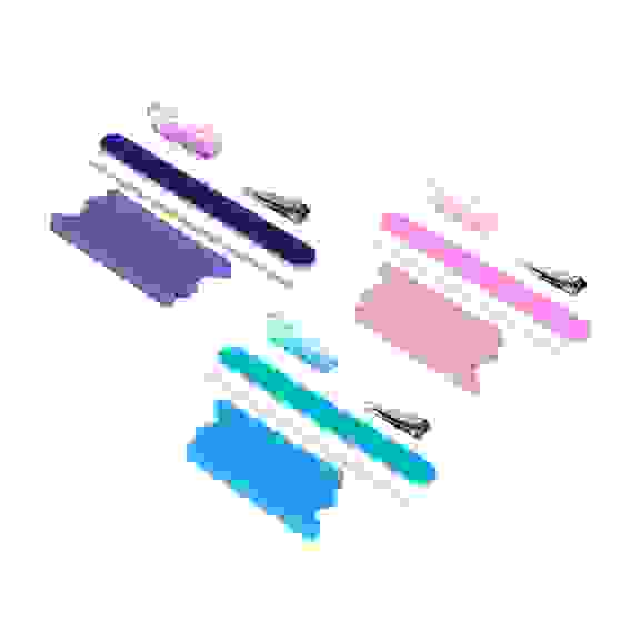 Набор педикюрный 5 пр.: пилка, палочка для маникюра, разделители, книпсер, щетка, 3 цвета ЮниLook