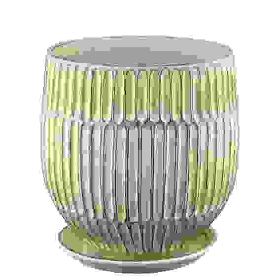 Горшок для цветов керамический Овал Ритм охра d 18 см