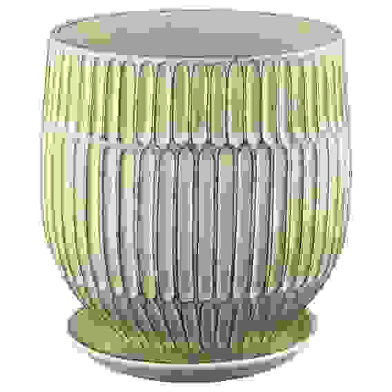 Горшок для цветов керамический Овал Ритм охра d 20 см