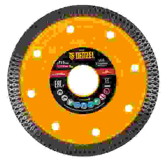 Диск алмазный отрезной 115 х 22,2мм, сплошной, супертонкий, горячий пресс, сухой/мокрый рез// Denzel