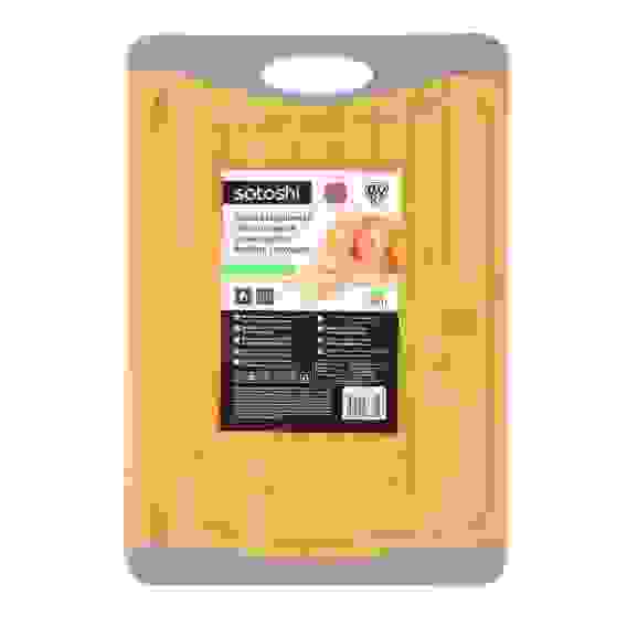 Доска разделочная бамбук, силикон, 36,5х25,5х1,5см SATOSHI