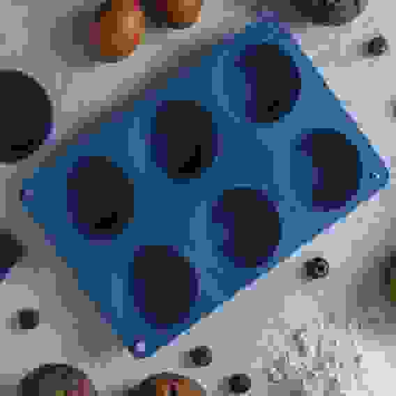 Форма силиконовая 6 ячеек, для булочек, 24,5х16,5x3см, 3 цвета, HS-006D VETTA