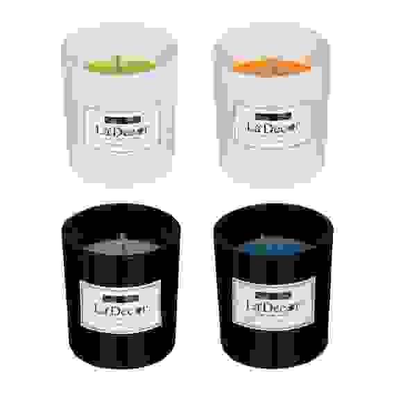 Свеча ароматическая, 7x8 см, парафин, стекло, 280 г, 4 дизайна LADECOR