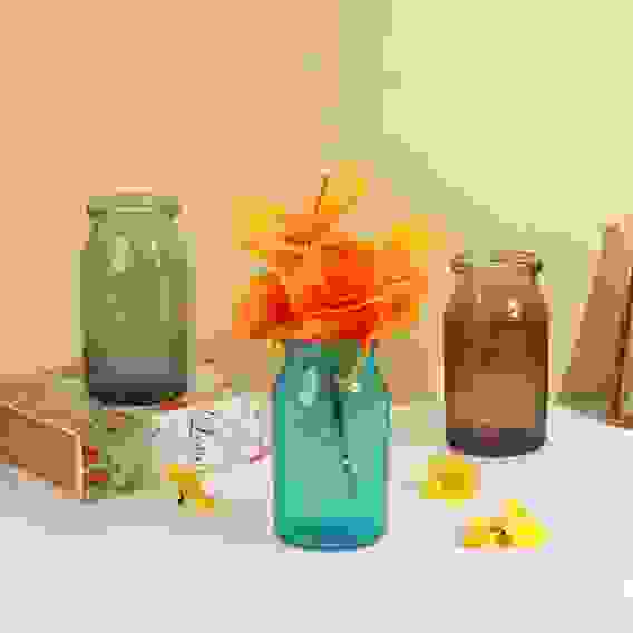 Ваза стеклянная, декоративная &quot;Катрин&quot;, 18см, 3 цвета