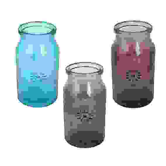 Ваза стеклянная, декоративная &quot;Катрин&quot;, 18см, 3 цвета