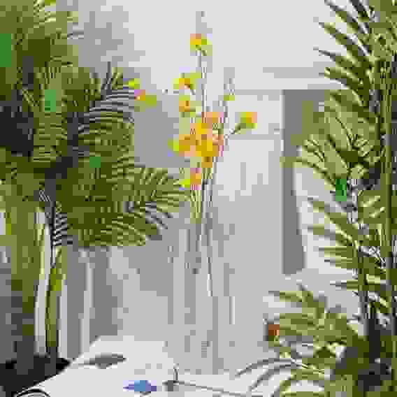 Ваза декоративная стеклянная, 15x35 см, арт.06.07-27