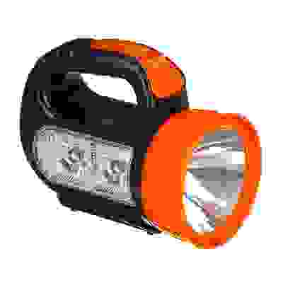 Фонарь прожектор, 1 LED + 2 LED, 1+2 Вт, 3xАА, 12х10х5см, пластик ЕРМАК