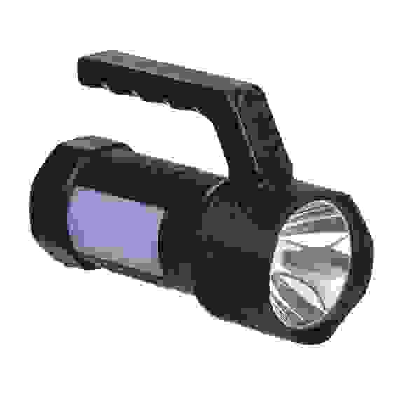 Фонарь прожектор, 1 LED+12 LED, 1Вт+3Вт, 800мАч, вилка 220В, 14х10см, 2 режима, пластик ЕРМАК