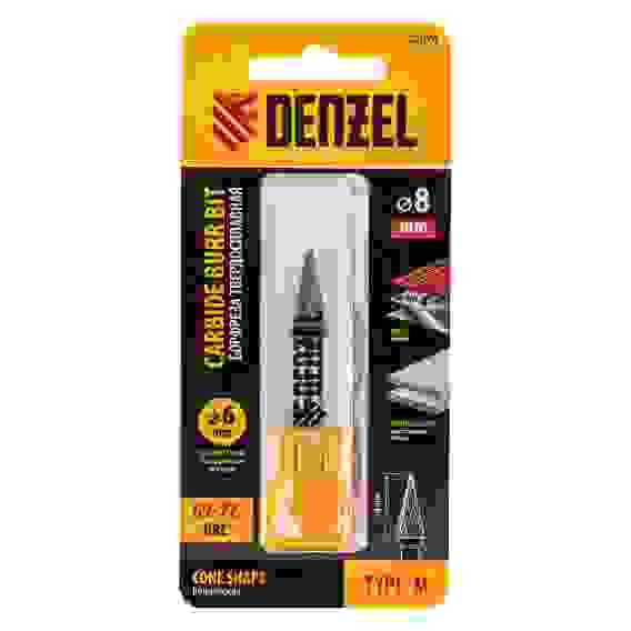 Борфреза по металлу твердосплавная, коническая, тип-M, 8 мм// Denzel